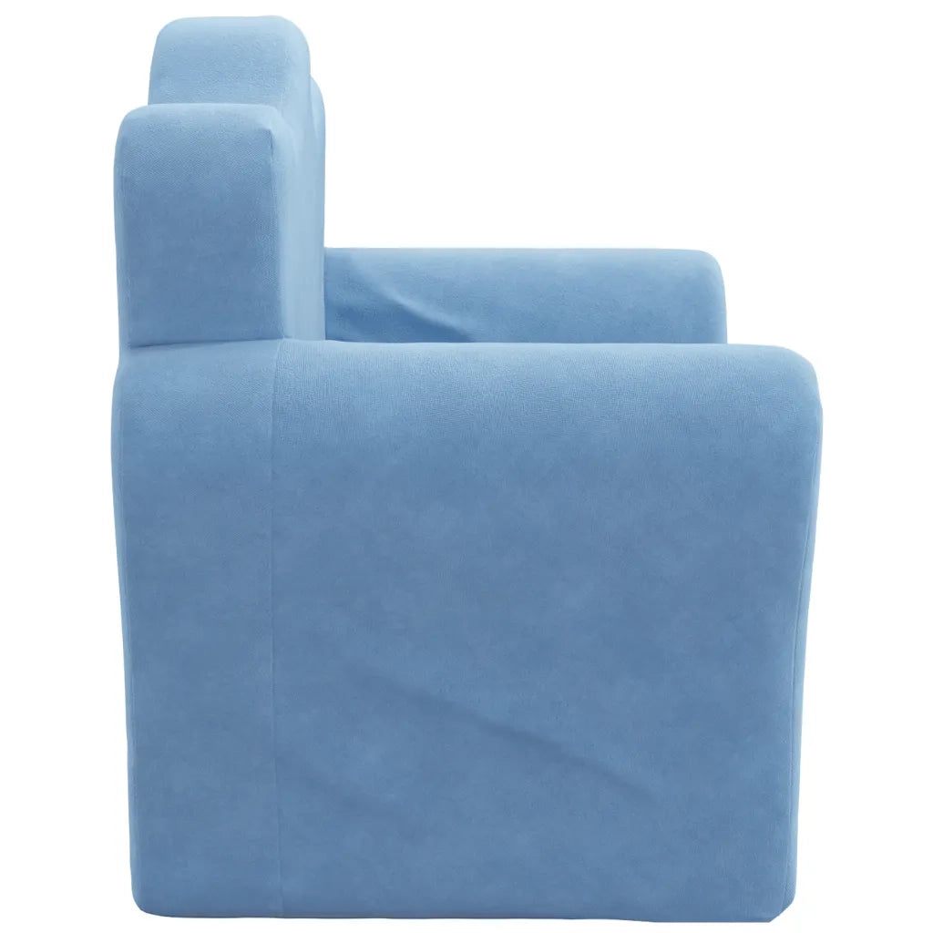 Divano Letto per Bambini-Sofa Letto-Daybed-Divanetto Blu in Morbido Peluche 231224