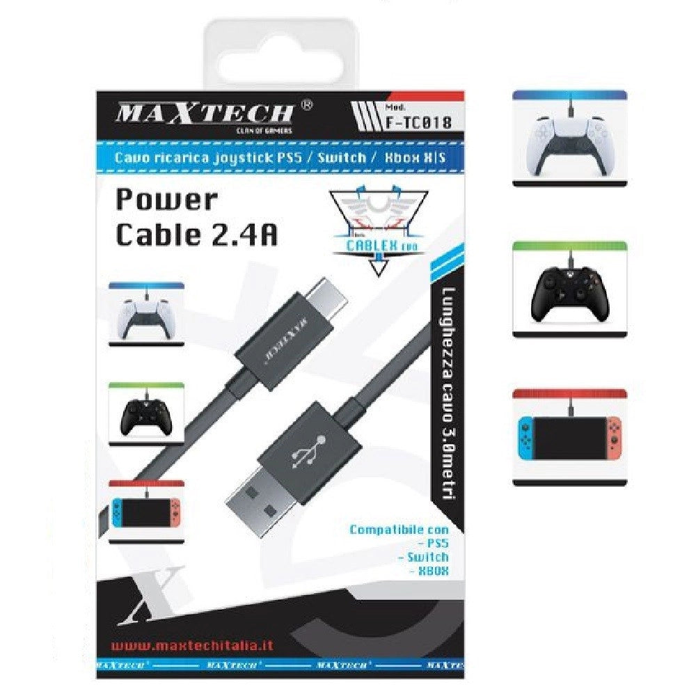 Trade Shop - Cavo Usb Type C Ricarica Joystick Controller Ps5 Xbox Switch Usb-c 2.4a F-tc018 -