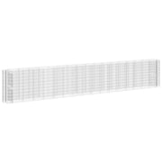 Aiuola rialzata in gabbione di ferro zincato 610 x 50 x 100 cm Argento 02_0039928