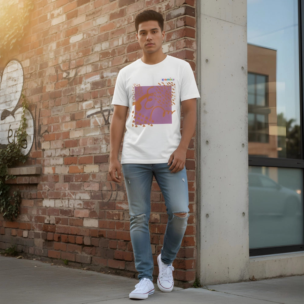 T-shirt cromika arte e colore in cotone naturale *** misura large - l, modello soft chaos, confezione 1