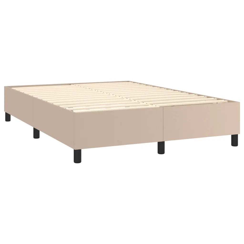Struttura Letto a Rete a Molle Cappuccino 140x200 cm in Similpelle 3121052