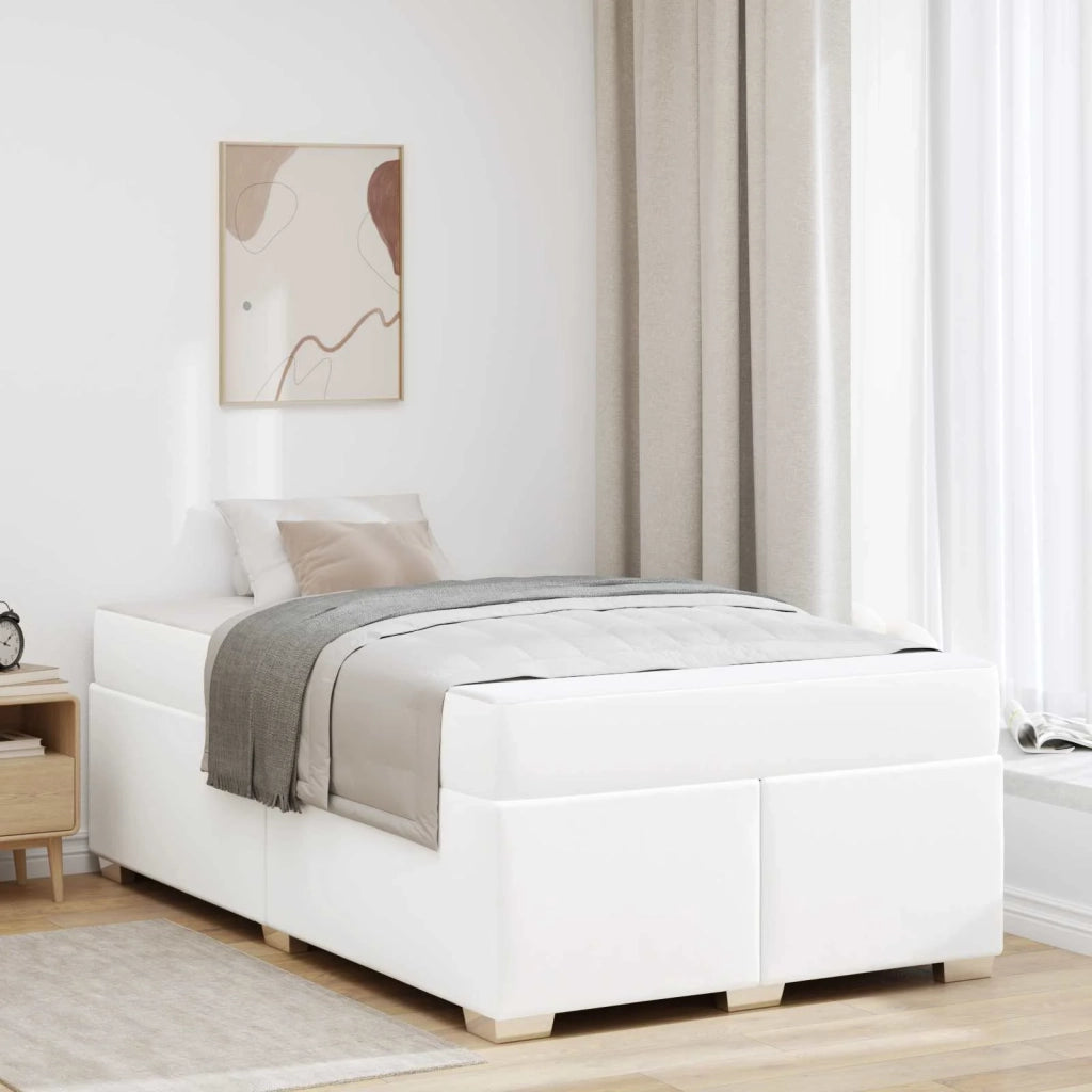 Struttura del letto con materasso Bianco 120 x 190 cm Tessuto