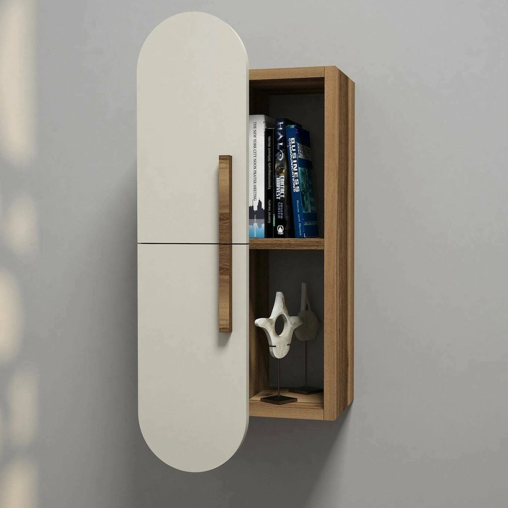 Nesat, Mensola 4 Ripiani, 35x22x60h cm Marrone Noce
