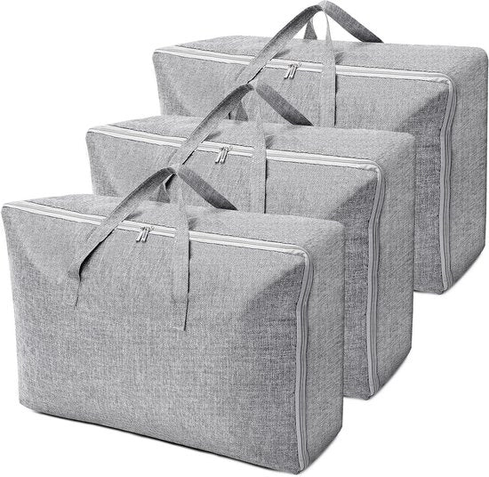Borsa di Stoccaggio Grande 105L + 84L + 70L Borsa di Stoccaggio Pieghevole sotto il Letto con Maniglia Impermeabile e Durevole per Bagagli per Materassi, Coperte e Biancheria - Pacchetto di 3