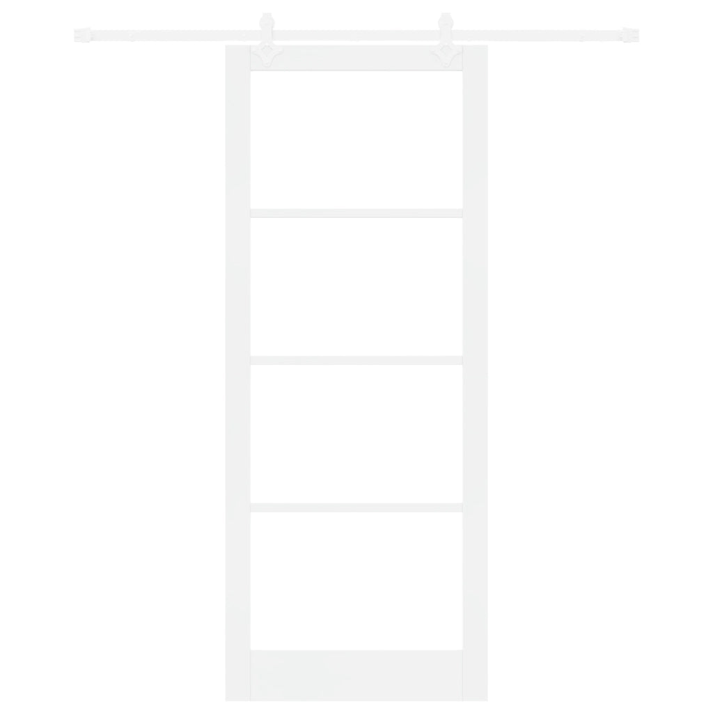 Set di porte scorrevoli con hardware  Bianco 93x232 cm Legno massello di pino