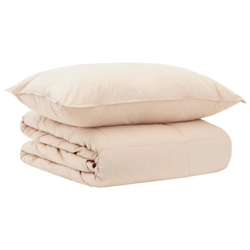 Set di Piumoni 2 pz 135 x 200 cm Estate 850 gsm Beige 3431362