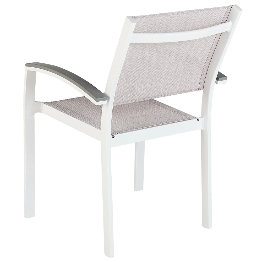 Set da pranzo 8 posti Bianco con tavolo grigio 6 sedie Giardino Patio Terrazza