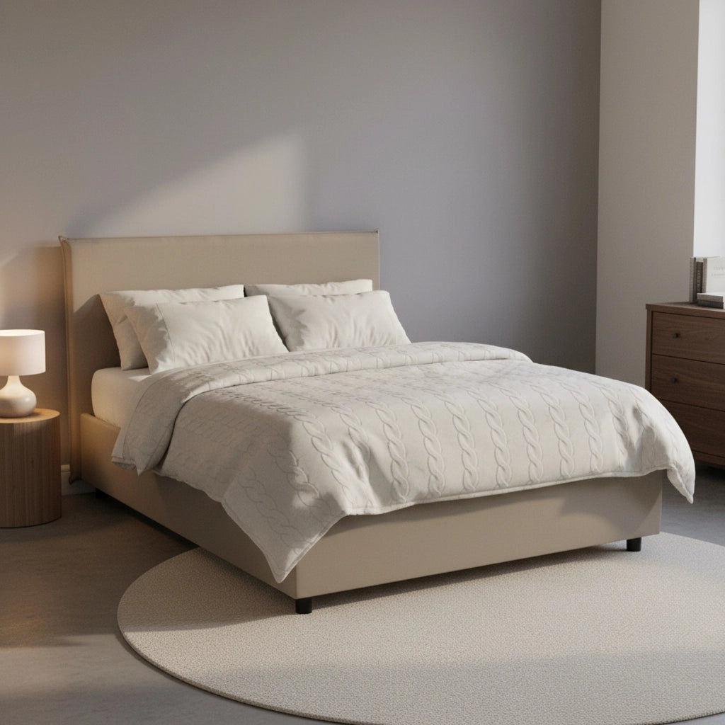 Alia, Letto Piazza e Mezza Contenitore Made in Italy, Grigio Tortora