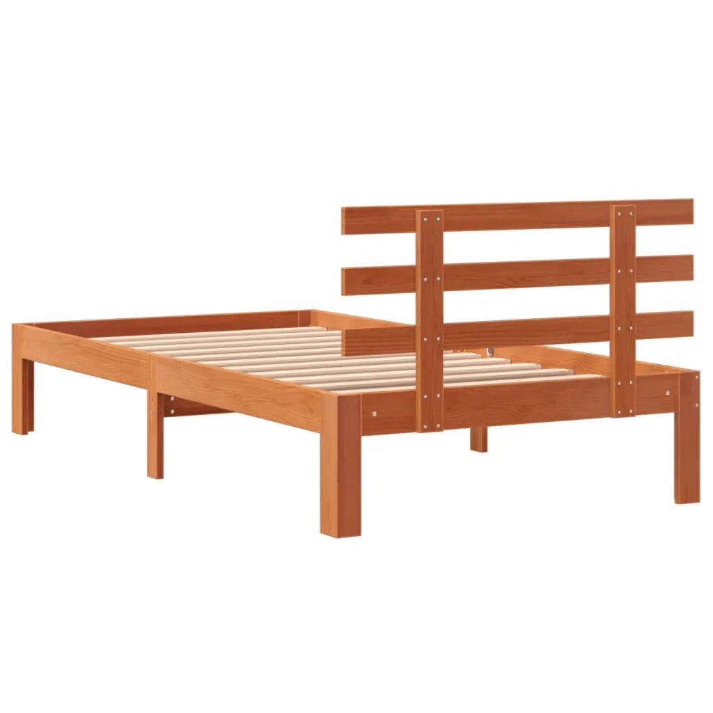 Letto senza Materasso Marrone Cera 100x200 cm in Legno di Pino
