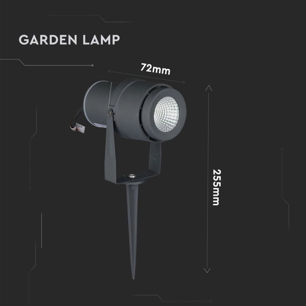 Faretto LED da Giardino 12W con Picchetto Colore Grigio Luce Verde IP65 SKU 7552