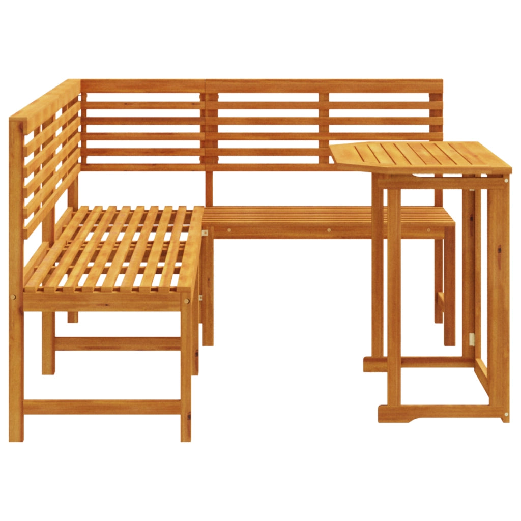 Set Bistro da Giardino in 3 Pezzi in Legno Massello di Acacia