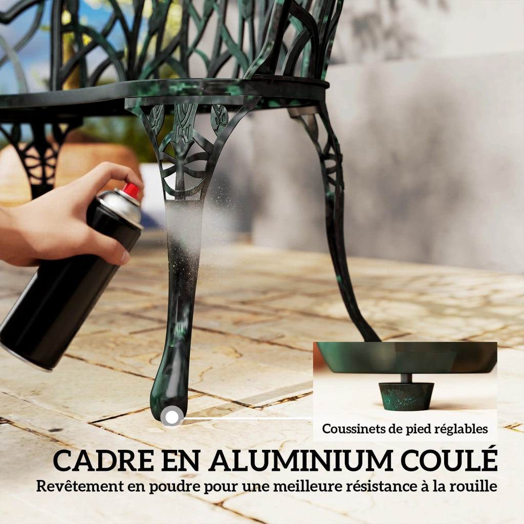 Panchina da giardino in alluminio ¨C zephmum ¨C 2 posti verde 99x57x78 cm