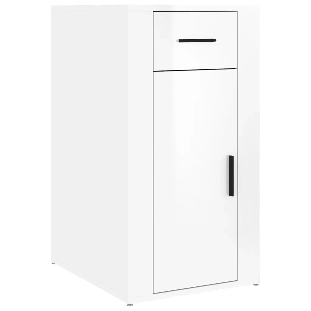 Armadietto Scrivania Bianco Lucido 40x49x75cm Legno Multistrato 816794