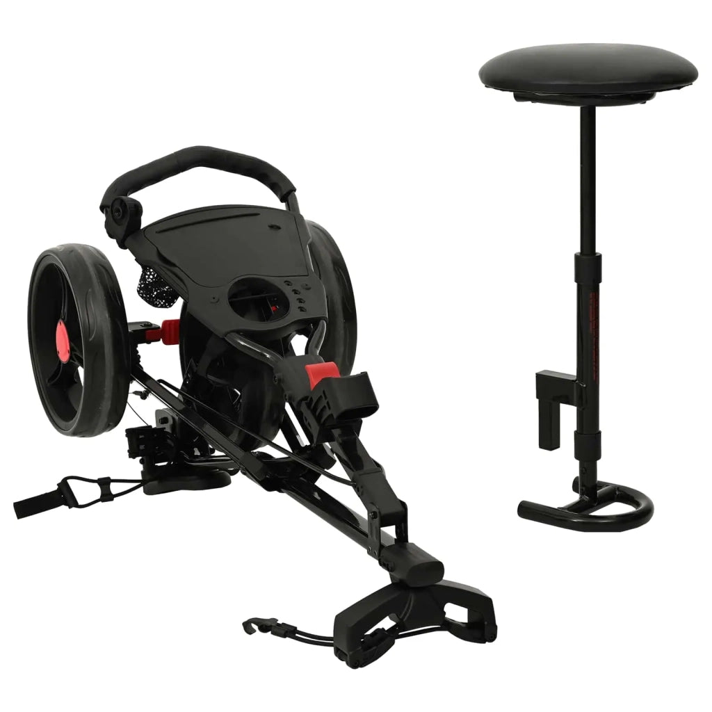 Carrello da golf con sedile Nero 95 x 69 x 114 cm Ferro