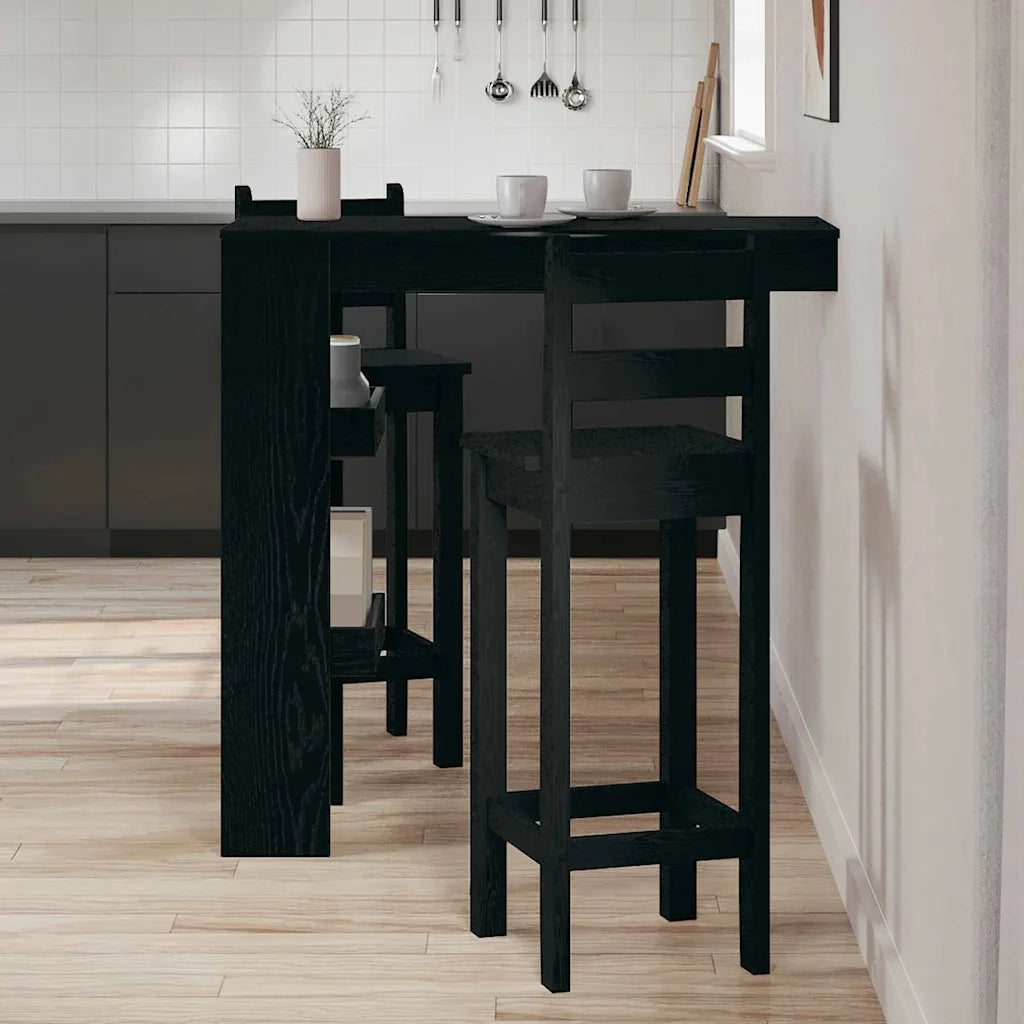 Tavolo Bar da Parete Rovere Nero 102 x 45 x 103,5 cm 862748