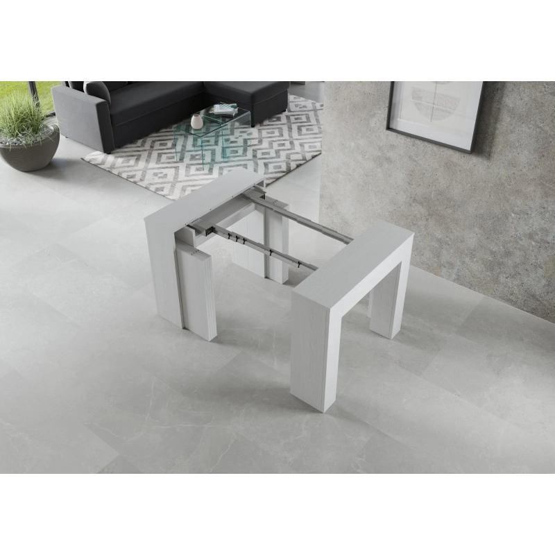 Consolle allungabile 90x49/307 cm Extra - Bianco Frassino