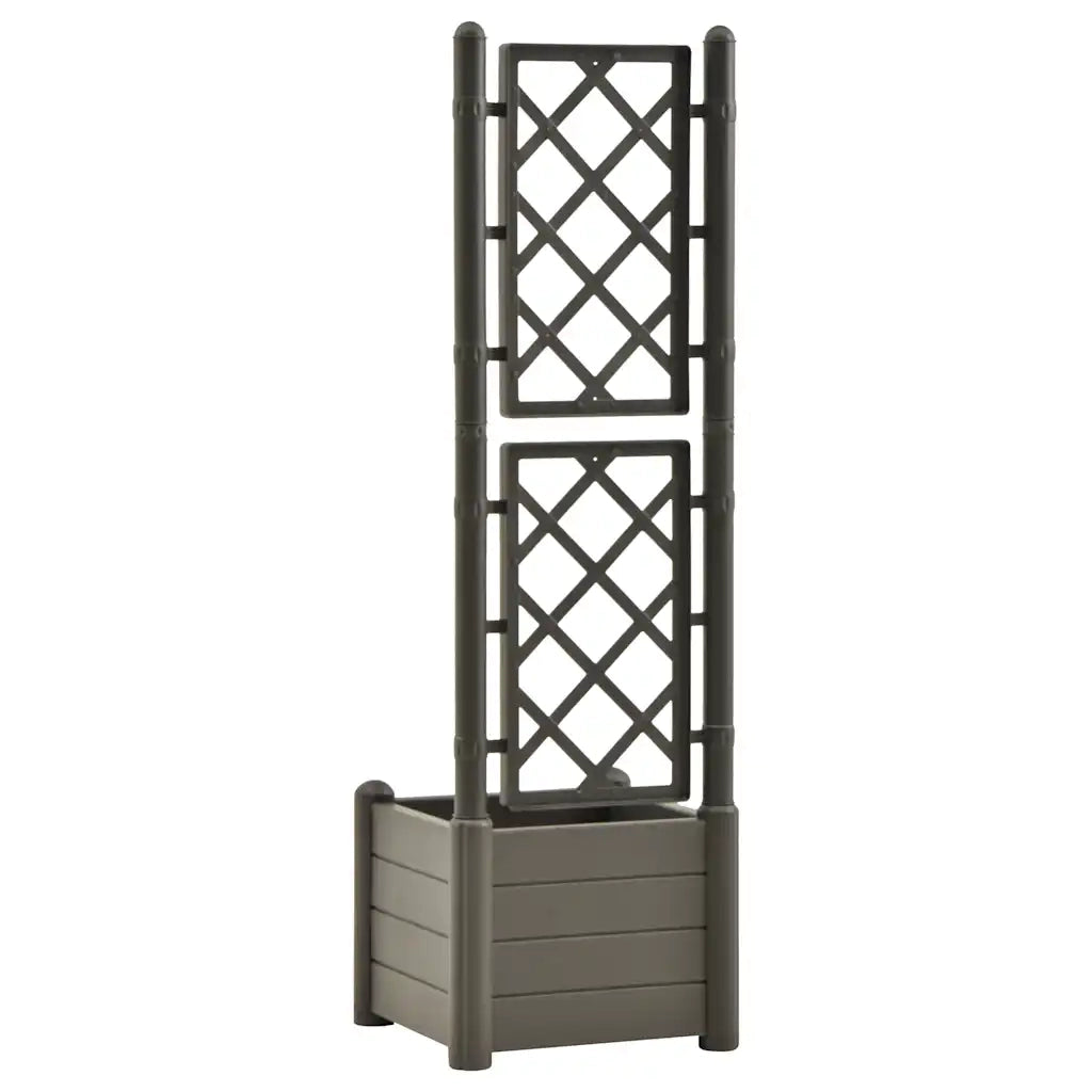 Fioriera da Giardino con Graticcio 43x43x142 cm PP Antracite 313981