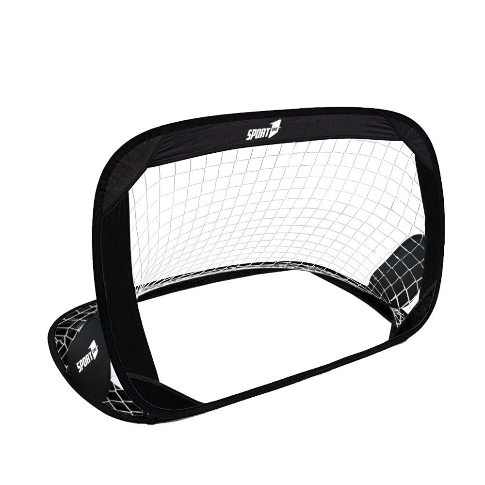 Porta da Calcio 128x84x81 cm Pieghevole Pop-Up Nera e Gialla
