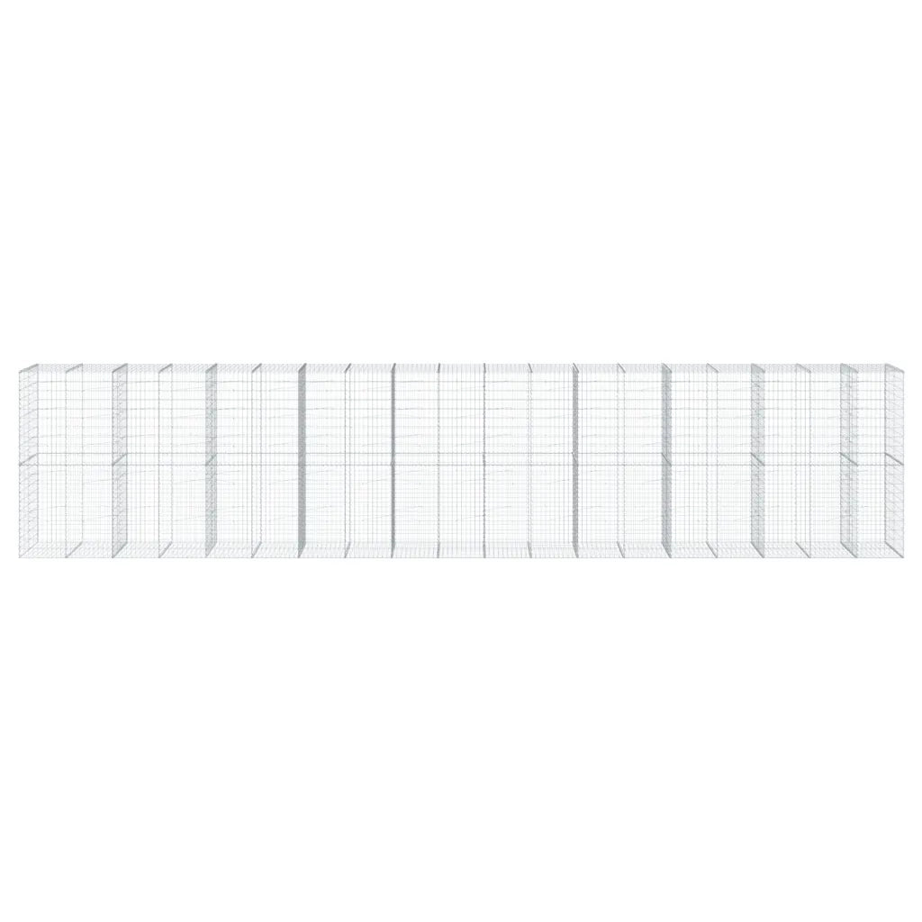 Cesto Gabbione con Copertura 950x100x200 cm in Ferro Zincato