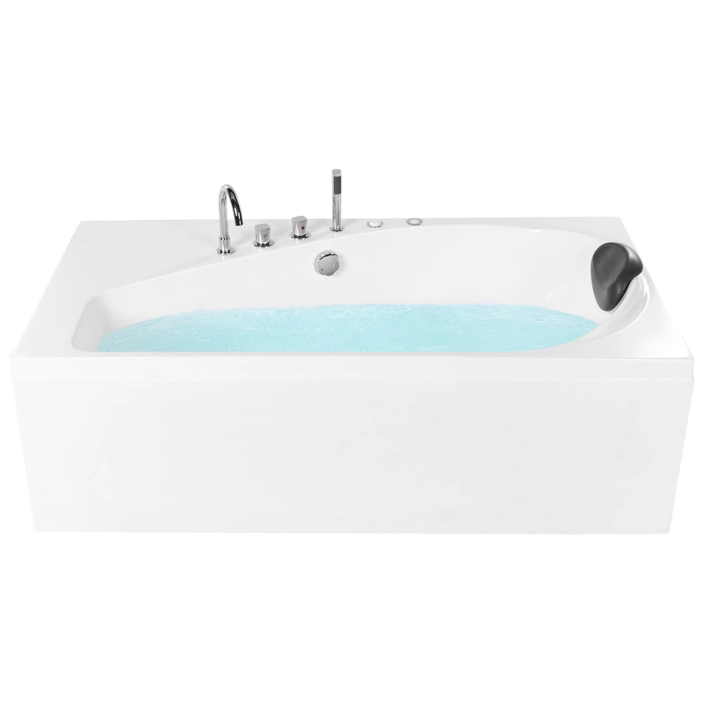 Vasca idromassaggio in acrilico bianco con luci LED lato destro Poggiatesta Luci LED 175 x 80 cm