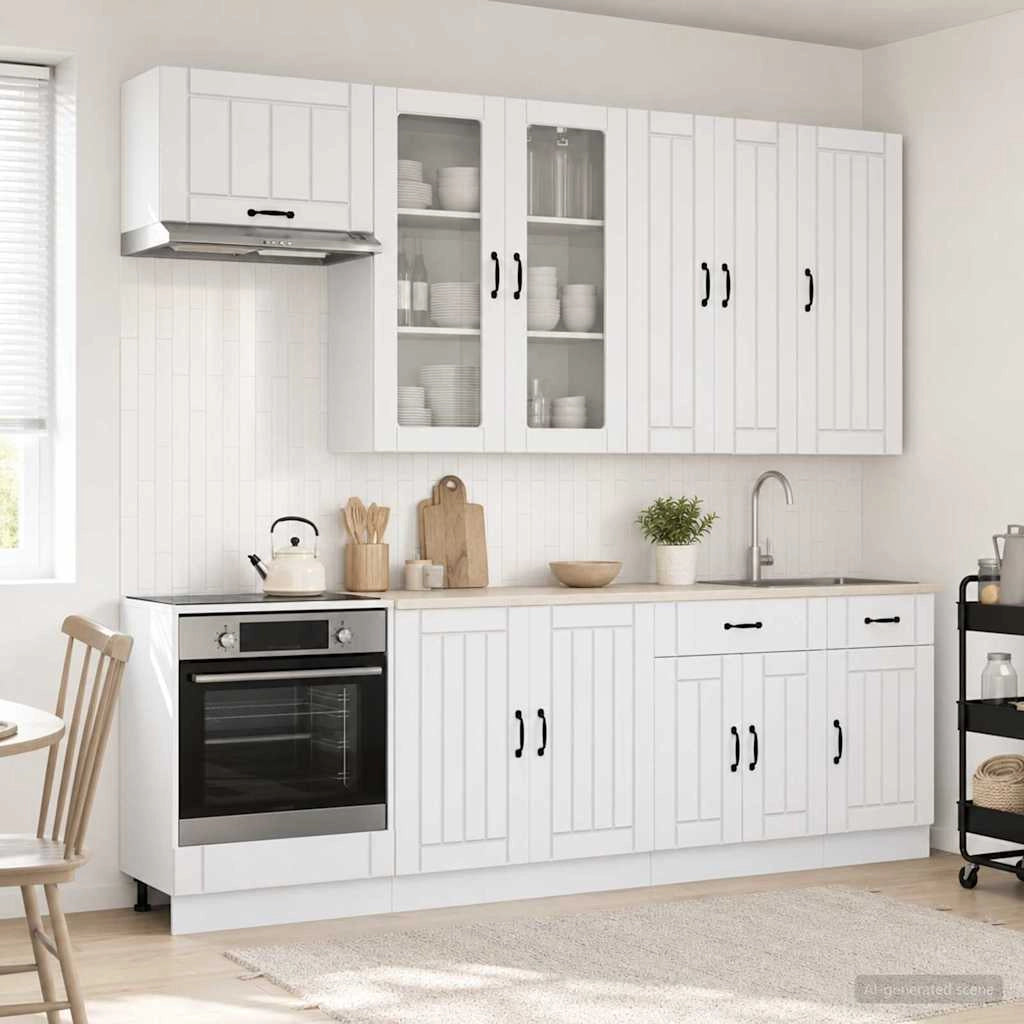 Unità Cucina LUCCA 8 pz Bianco Lucido Legno ingegnerizzato 3438157