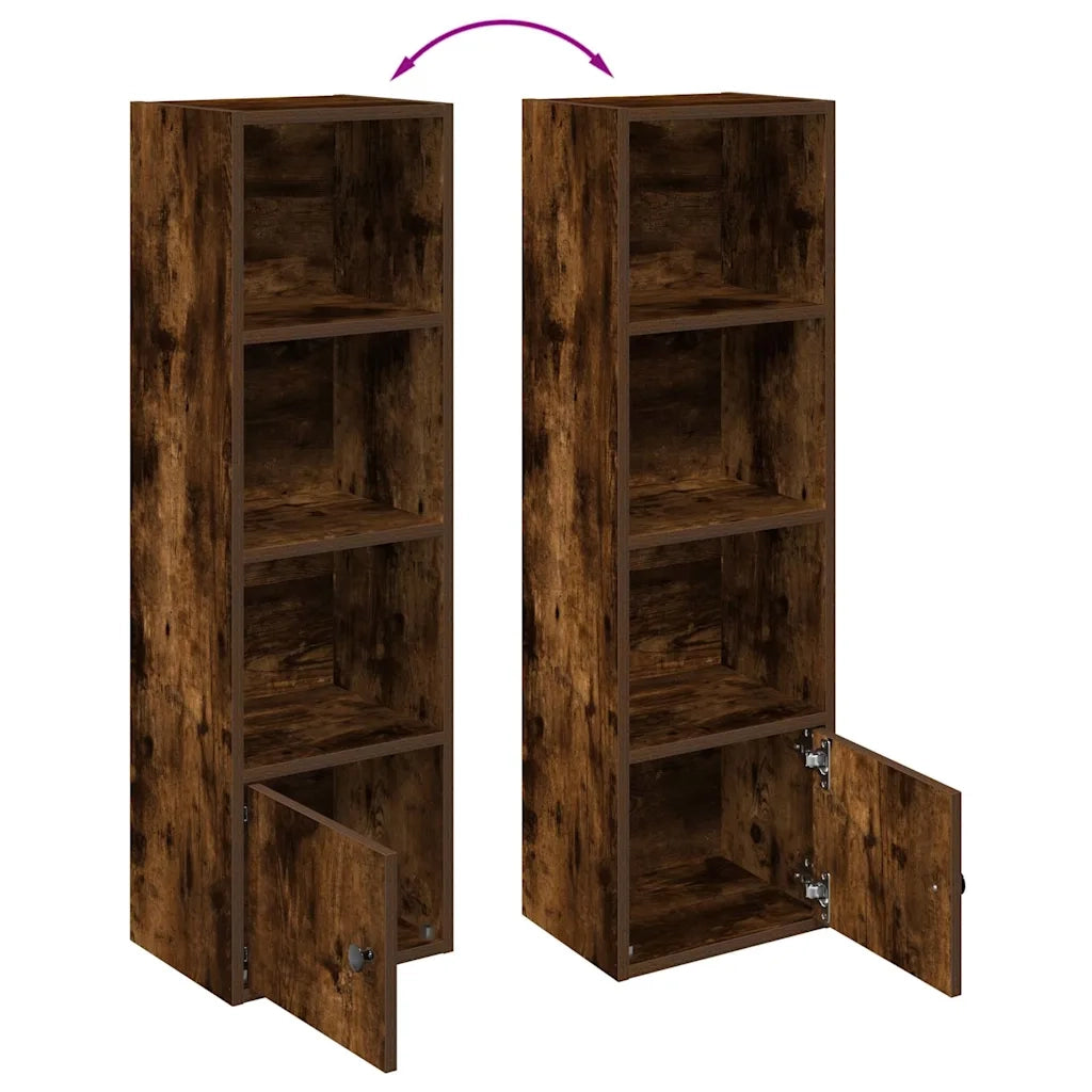 Libreria-Scaffale per Libri-Mobile di Stoccaggio Rovere Fumo 31x24x102 cm in Legno Multistrato