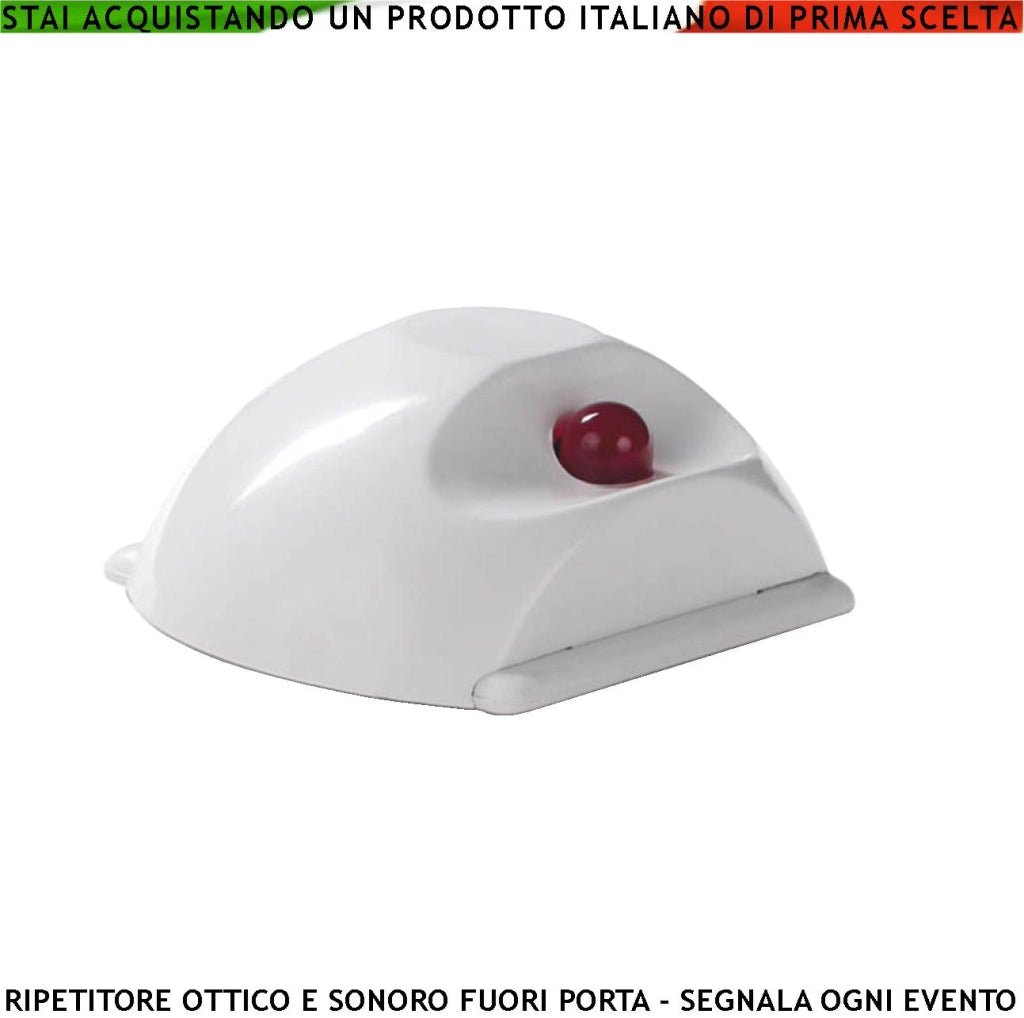 SPIA RIPETITORE ALLARME OTTICO E SONORO FUORI PORTA SEGNALA INCENDIO OCCUPATO TERMINE LAVORO FINE AZIONE MOVIMENTO