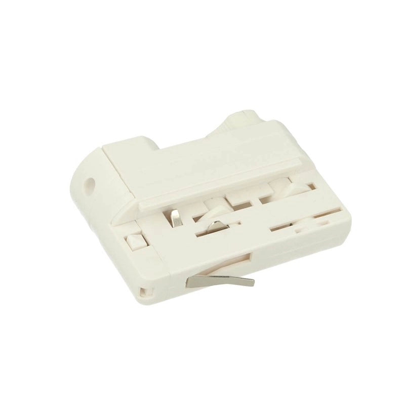 Sistema Illuminazione Binario Trifase Bianco, Binario Connettori Giunti Accessori (Testa Alimentazione Del Faro)