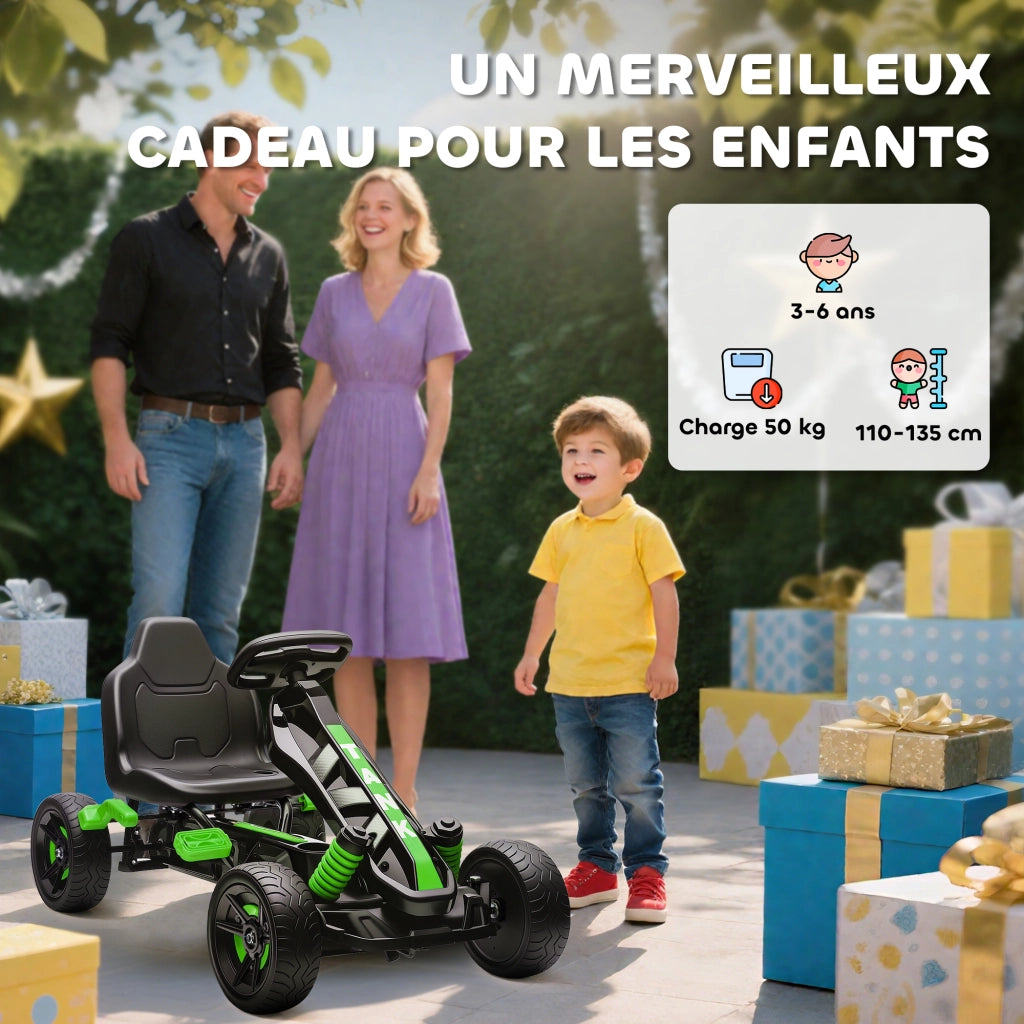 Go Kart Bambini 3-6 Anni ¨C Zephmum ¨C Verde con Ruote EVA