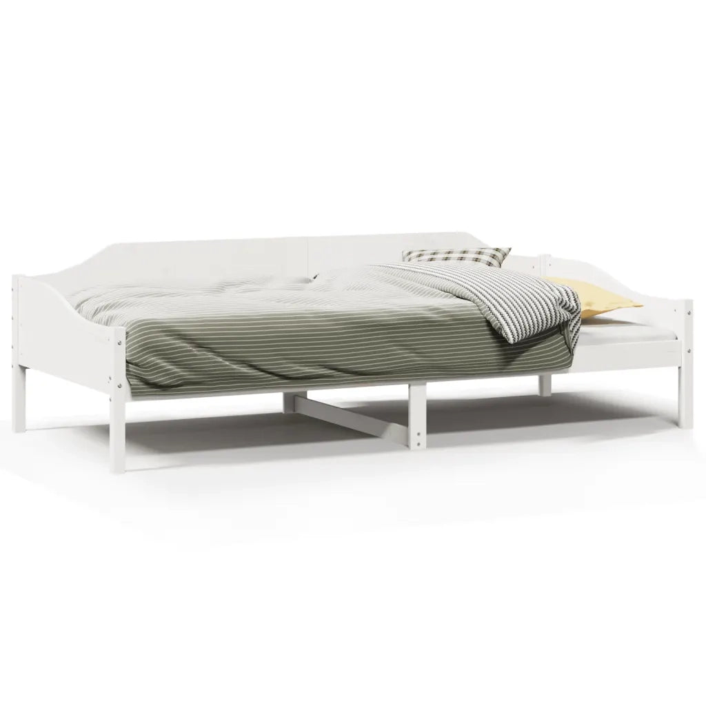 Letto singolo | Letto per adulti | Giroletto senza Materasso Bianco 80x200 cm Legno Massello Pino