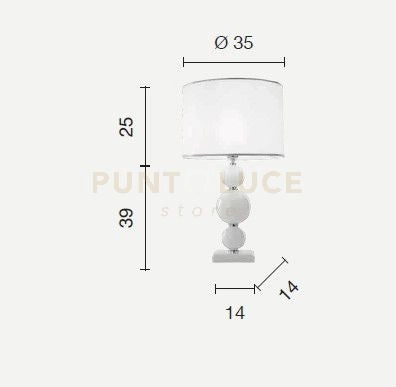 LUME GRANDE TEBE OTTANIO  E CROMO 1 LUCE ATTACCO E27 D.35CM
