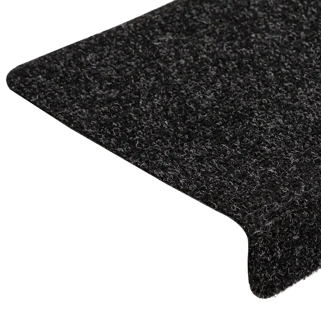 vidaXL Tappetini per scale autoadesivi 30 pz 65x21x4 cm neri bordo rettangolare