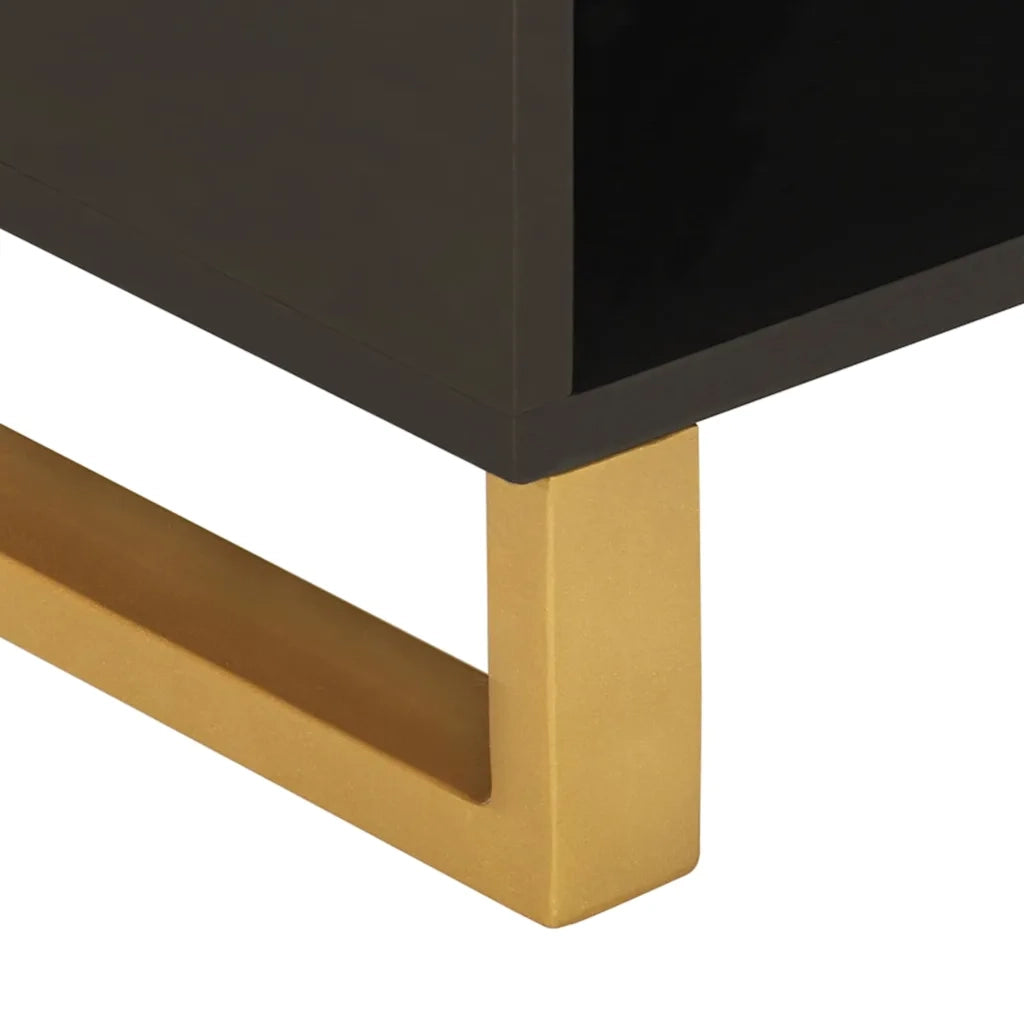 Mobile Porta TV Marrone e Nero 80x33,5x46 cm in Legno di Mango 356800