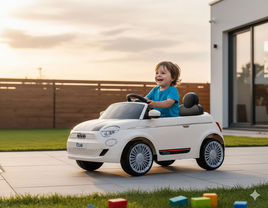 Macchina Elettrica per Bambini Licenza Fiat 500 12V Bianco