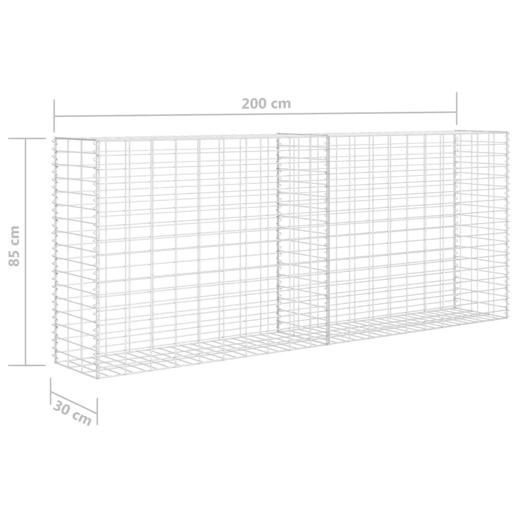 Gabbione in Rete in Acciaio Zincato 85x30x200 cm 142359