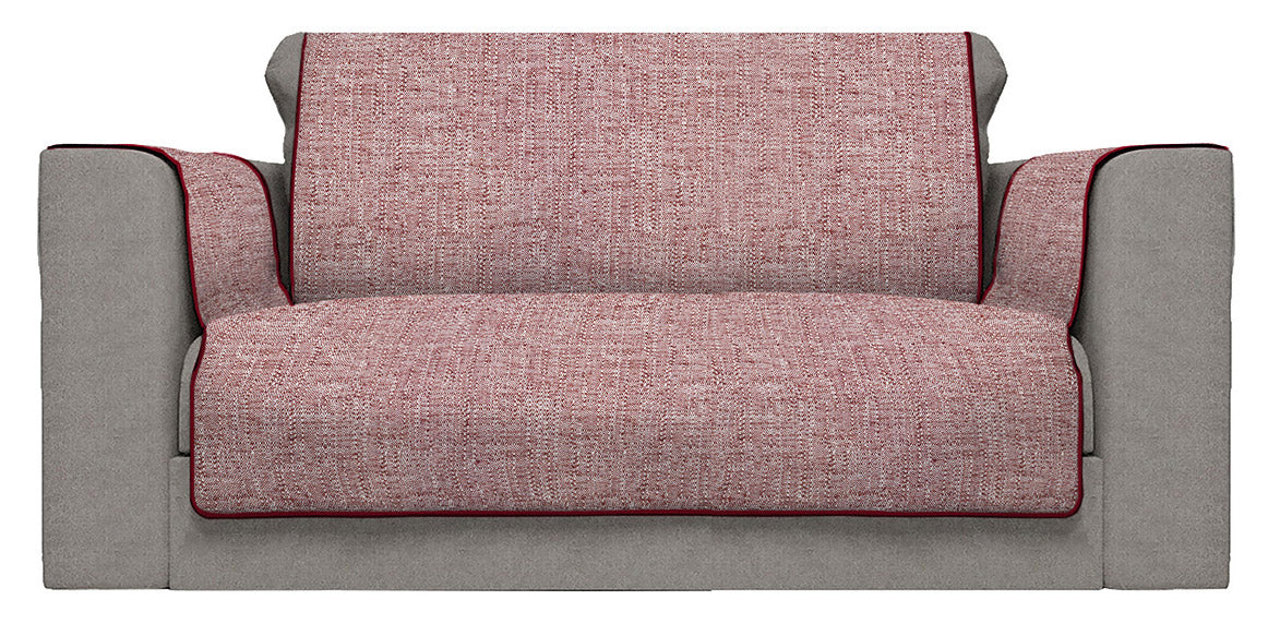 Copridivano con Copri Braccioli Seduta 60 cm in Poliestere Bordeaux