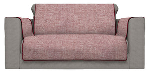 Copridivano con Copri Braccioli Seduta 60 cm in Poliestere Bordeaux
