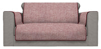 Copridivano con Copri Braccioli Seduta 125 cm in Poliestere Bordeaux