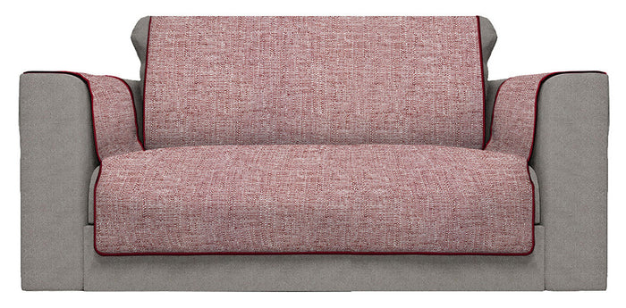 Copridivano con Copri Braccioli Seduta 125 cm in Poliestere Bordeaux