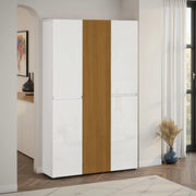 Palasio, Armadio Multiuso Grande 20 Ripiani Made in Italy, 120x200h cm Bianco Lucido