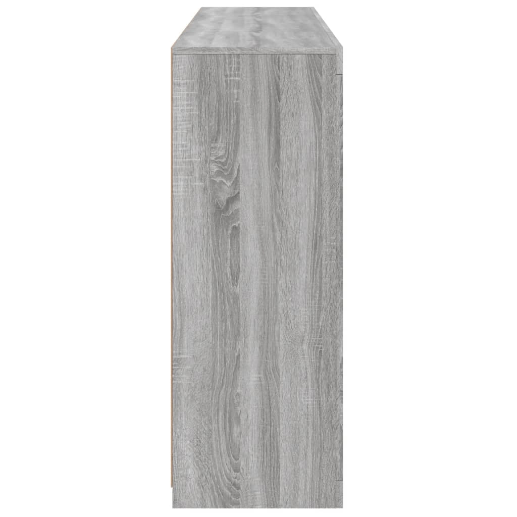 Buffet credenza cassettiera armadio mobile contenitore organizer per cucina soggiorno salotto con luci a LED 3 pezzi legno ingegnerizzato Sonoma grigio 02_0037235
