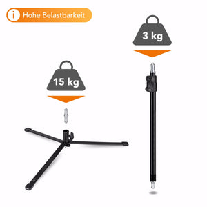 Stativo per luci a pavimento BL-K + colonna centrale estensibile 45-80 cm, cavalletto fotografico con spigot 5/8" e 1/4" 3/8", per foto e video