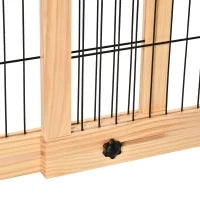 Cancellino per Cani da Interno Estensibile in Legno di Pino e Acciaio, 104-183x36x69 cm, Color Legno