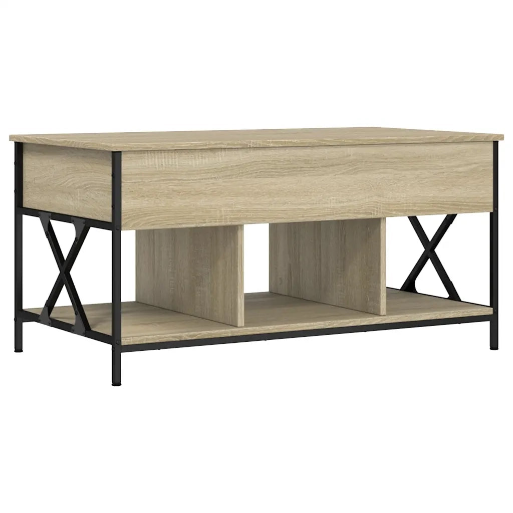 Tavolino salotto | Tavolino da caff¨¨ | Tavolino da Soggiorno Rovere Sonoma 100x55x50 cm Multistrato Metallo