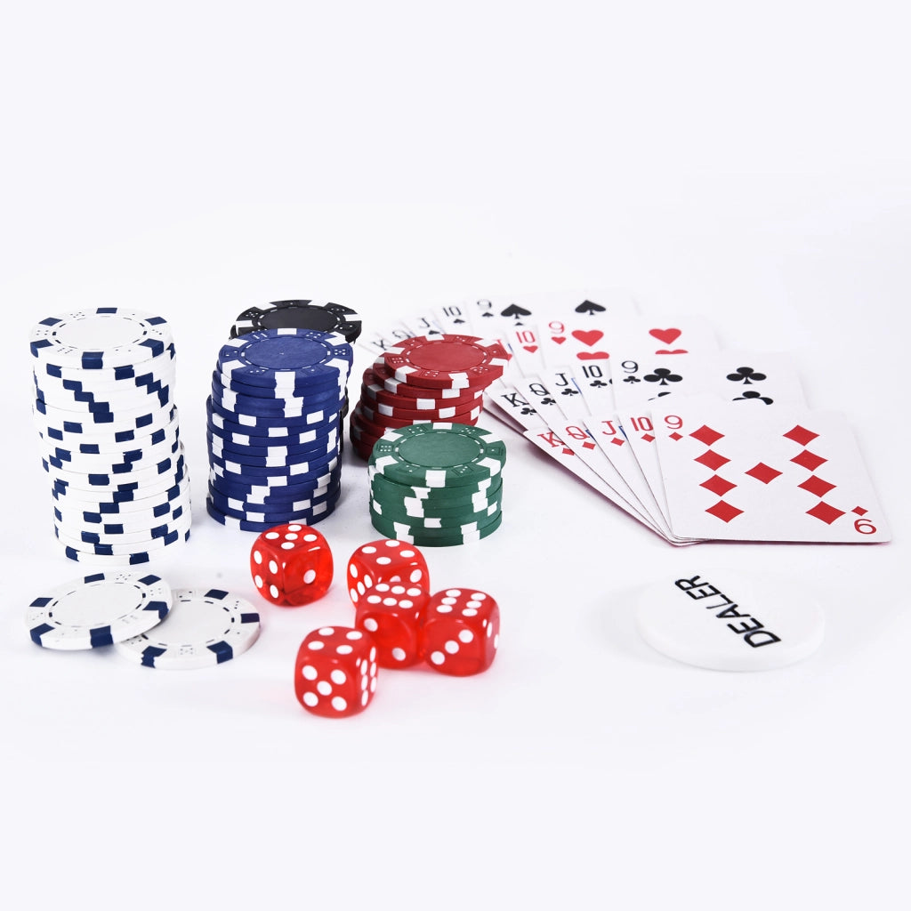 Set di Poker Completo con 300 Gettoni e 2 Mazzi di Carte ¨C Zephmum ¨C Argento