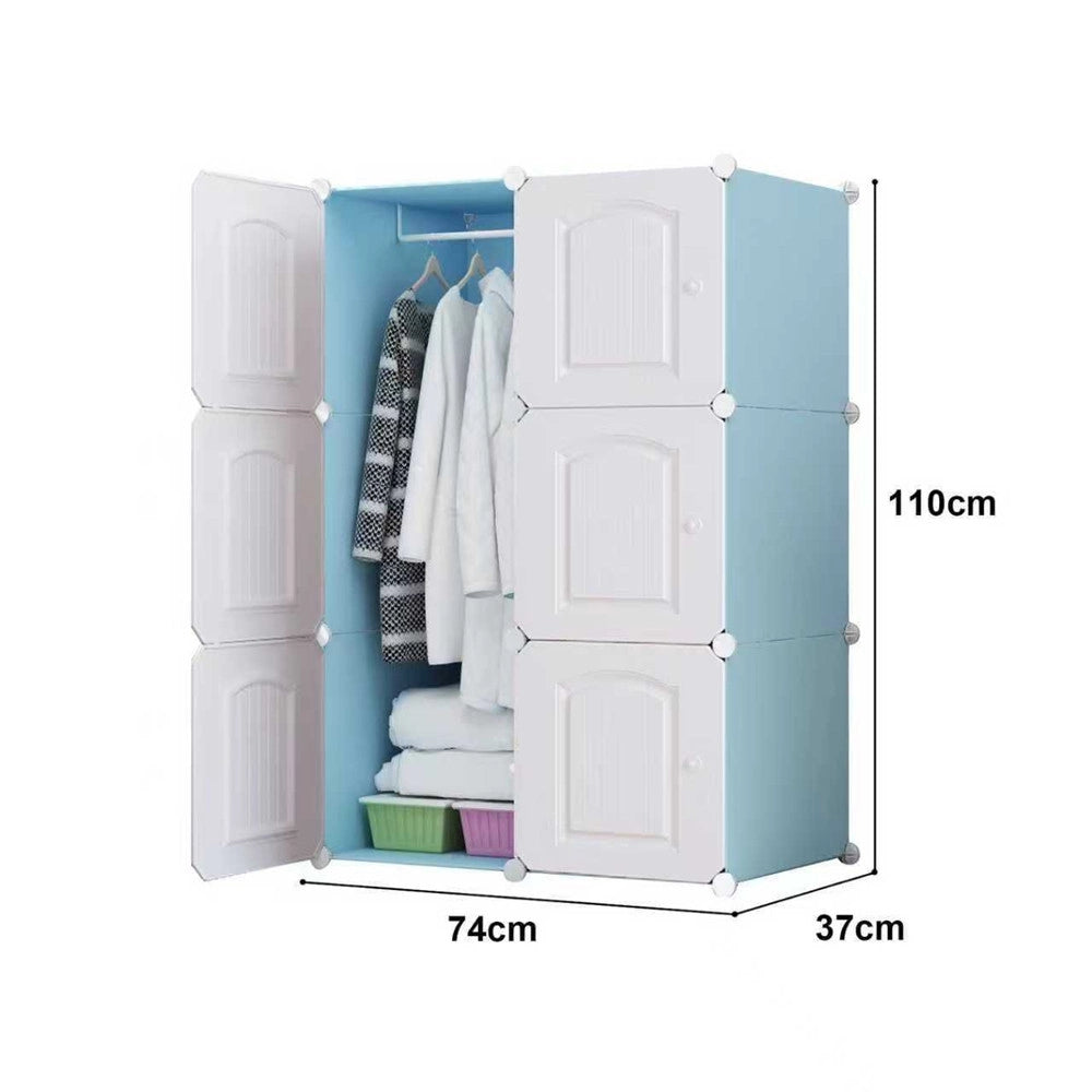 Trade Shop - Armadio Modulare Componibile A Cubi Guardaroba Con Appendiabiti Ripiani Organizer Camera -