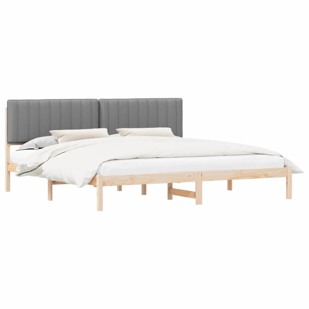 Letto con Testiera Rivestita Grigio chiaro 200 x 200 cm 3405572