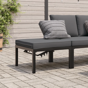 vidaXL Panca da Giardino con Cuscini Nera in Alluminio