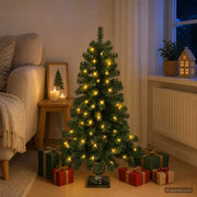 Albero di Natale Mini 120 cm 100 LED Bianco caldo PVC Verde 42056937