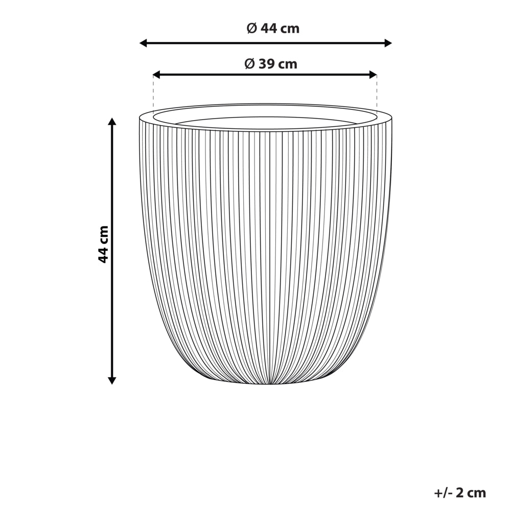 Vaso da fiori alto in poliresina nera, 48 x ø 44 cm, accessori decorativi moderni e minimalisti per interni ed esterni